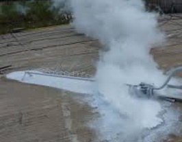 Photo of an unignited hydrogen gas cloud