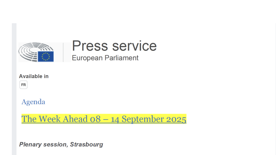 The week ahead - Press release from the EU