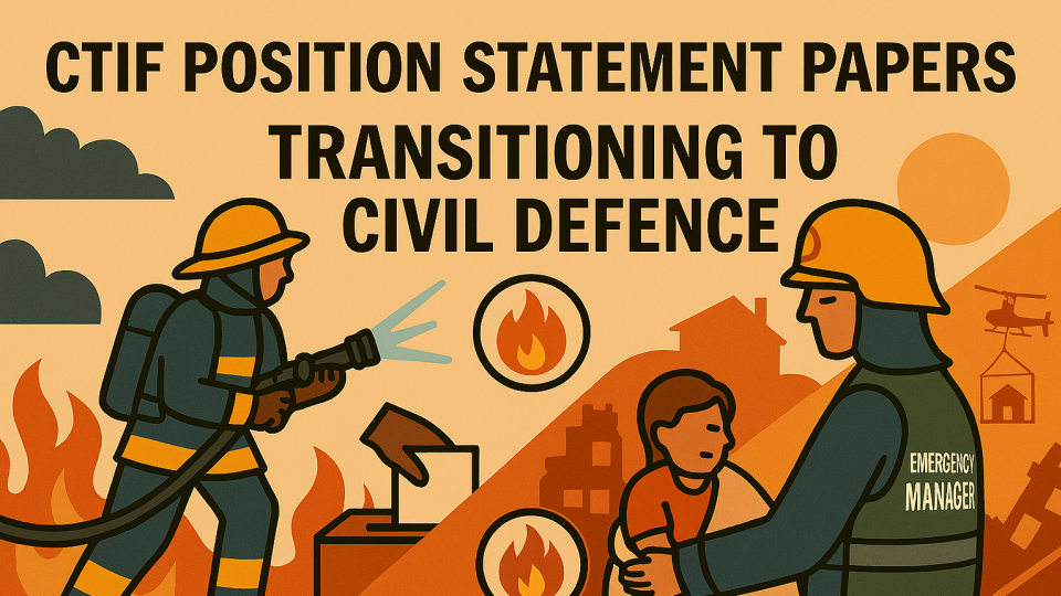 CTIF transitioning to civil defence. From an idea by Bjorn Ulfsson / CTIF, executed by MS CoPilot. 
