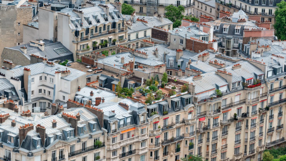 Older Paris apartment buildings. Free Photo by Diego F.Parra. https://www.pexels.com/photo/roofs-of-buildings-in-paris-16923121/