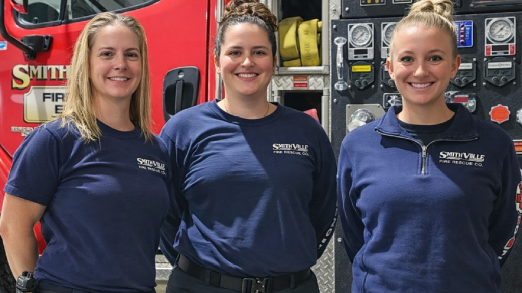 (left to right) Chief/Paramedic Beick, PIO/EMT Fischer, and Firefighter/EMT Dunbar.  Smith Valley Department/Facebook
