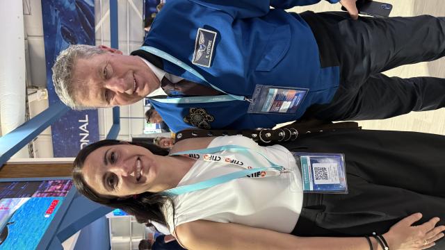 Zisoula Ntasiou, vice president pf CTIF at FIDAE 2026 in Chile