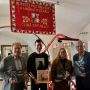 Photo: CTIF. In the picture from left to right: Harald Herweg (CTIF Center for Fire Brigade Statistics), Jan Karel (Archive and Library Pribyslav), Iveta Krpalkova (Head of the Archive), and Peter Wagner (CTIF Center for Fire Brigade Statistics).